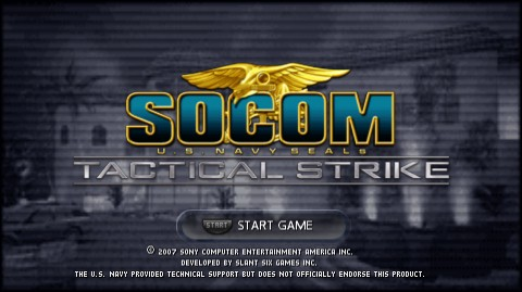 SOCOM US Navy Seals Tactical Strike title screen for PSP